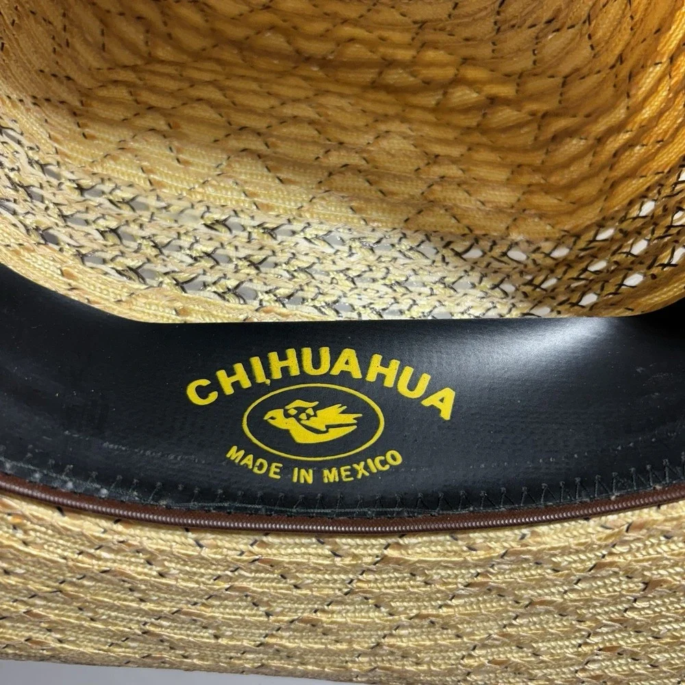 Vtg RIO GRANDE Cowboy Hat Mens 6-7/8 Chihuahua Straw High‎ Dome 55 Western Ranch